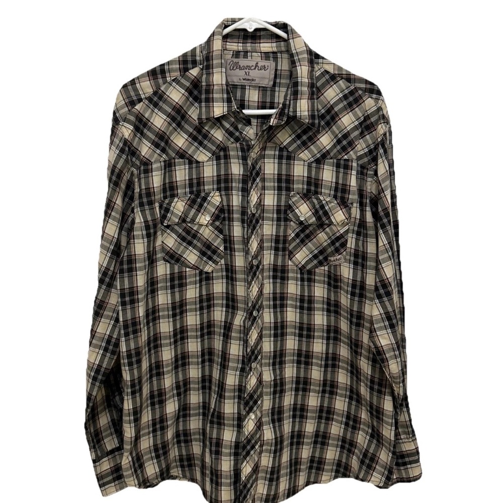 Wrangler Wrancher Men's Casual Plaid Pearl Snap Shirt XL